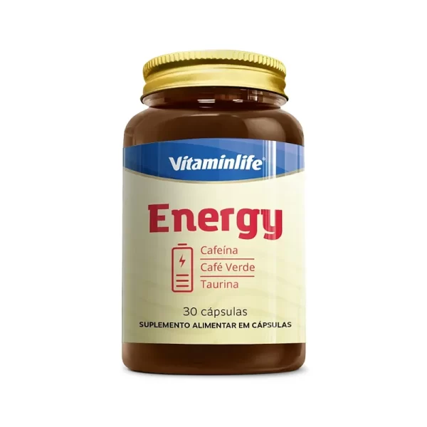 Vitaminlife Energy – 30 Cápsulas – Cafeína, Café Verde e Taurina